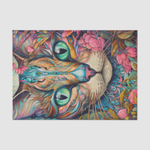 Papel De Seda Gato de rayas abstracto moderno