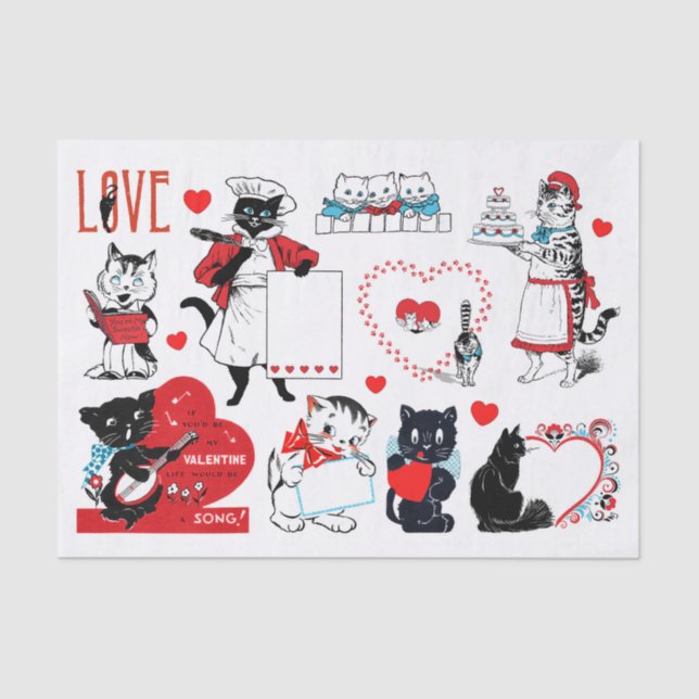 Papel De Seda Gato de San Valentín original (no AI) (Anverso)
