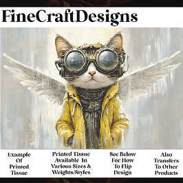 Papel De Seda Gato De Steampunk Con Alas, Lluvia AX8 Descarga