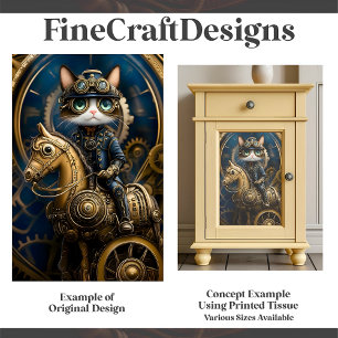 Papel De Seda Gato De Steampunk En El Caballo De Brass G3L Decou