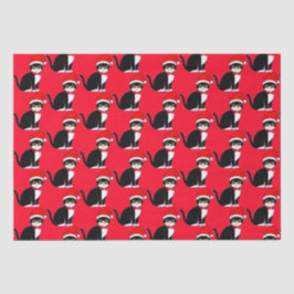 Papel De Seda Gato de Tuxedo en Bowtie: en Navidades