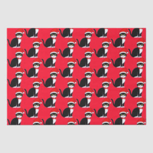Papel De Seda Gato de Tuxedo en Bowtie: en Navidades