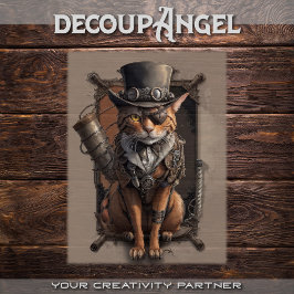 Papel De Seda Gato del Explorador de Steampunk - desconexión -