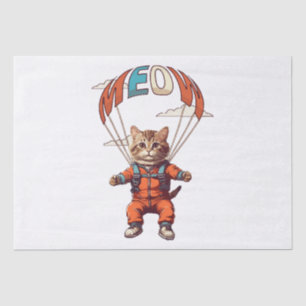 Papel De Seda Gato divertido en paracaidismo