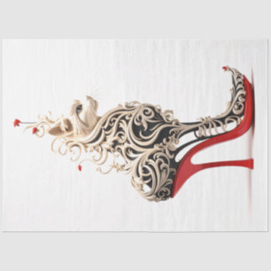 Papel De Seda Gato en descomposición entrelazado en alto talón r