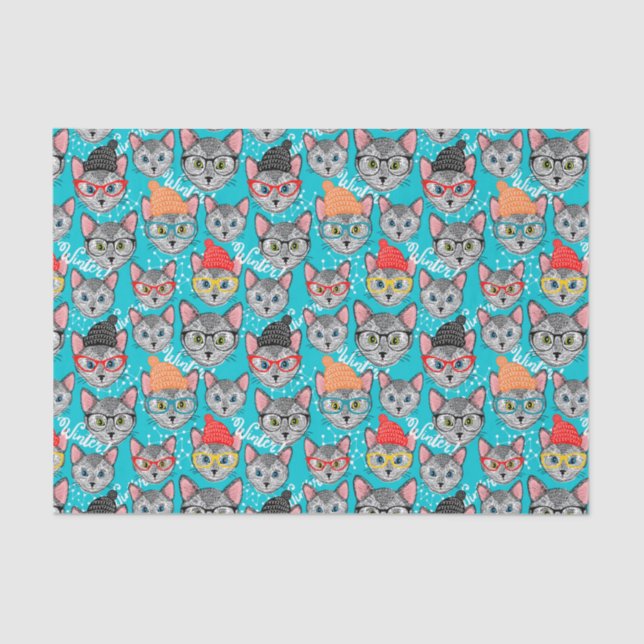 Papel De Seda Gato en el gorra (Anverso)