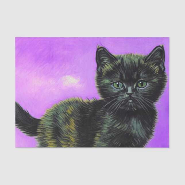 Papel De Seda Gato estilo Van Gogh (Anverso)