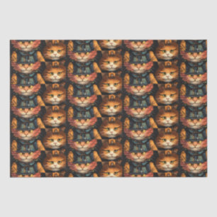 Papel De Seda Gato fiesta con sombrero negro superior