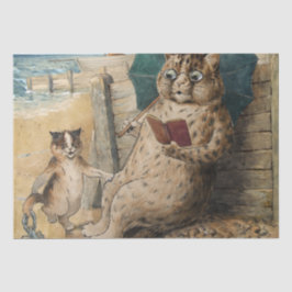 Papel De Seda Gato leyendo un libro de Louis Wain