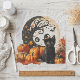 Papel De Seda Gato lindo de Halloween luna calabaza