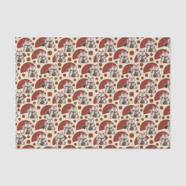 Papel De Seda Gato Maneki Neko (Anverso)
