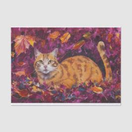 Papel De Seda Gato naranja acogedor de Halloween, Tabby espeluzn