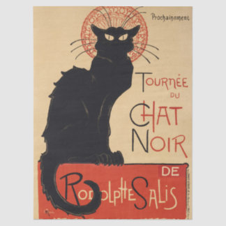 Papel De Seda Gato negro chic Art Nouveau de Steinlen impresión 