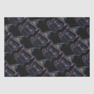 Papel De Seda Gato negro chiflado de Halloween