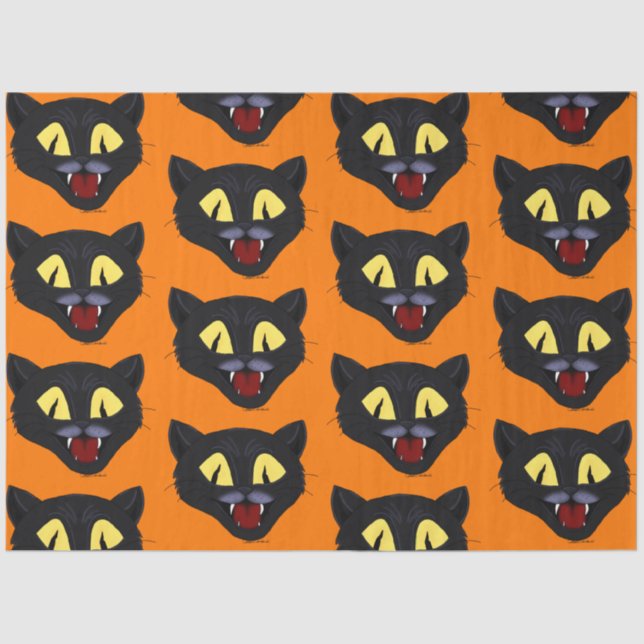 Papel De Seda Gato negro de Halloween (Anverso)