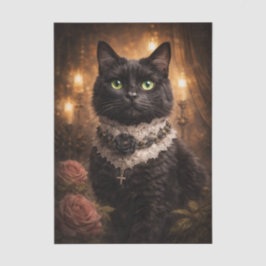 Papel De Seda Gato negro elegante 
