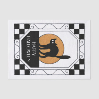 Papel De Seda Gato negro espeluznante - Art Deco