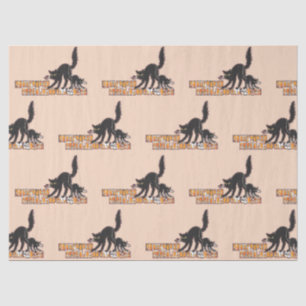 Papel De Seda Gato negro Halloween 