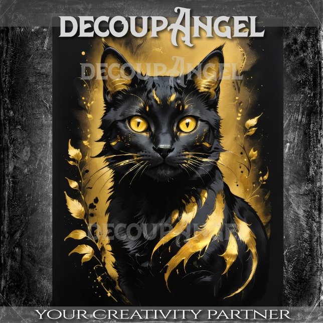 Papel De Seda Gato negro y oro - Desnudos- (Subido por el creador)