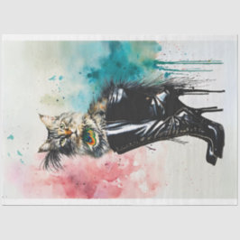 Papel De Seda Gato persa en negro descifrado de arranque