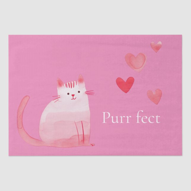 Papel De Seda Gato Pink Purrfect (Anverso)