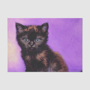 Papel De Seda Gato púrpura estilo Van Gogh