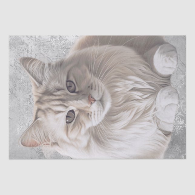 Papel De Seda Gato siberiano (Anverso)