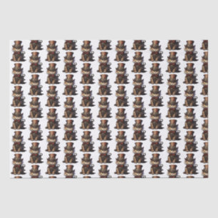 Papel De Seda Gato Steampunk gatito sombrero rojo superior
