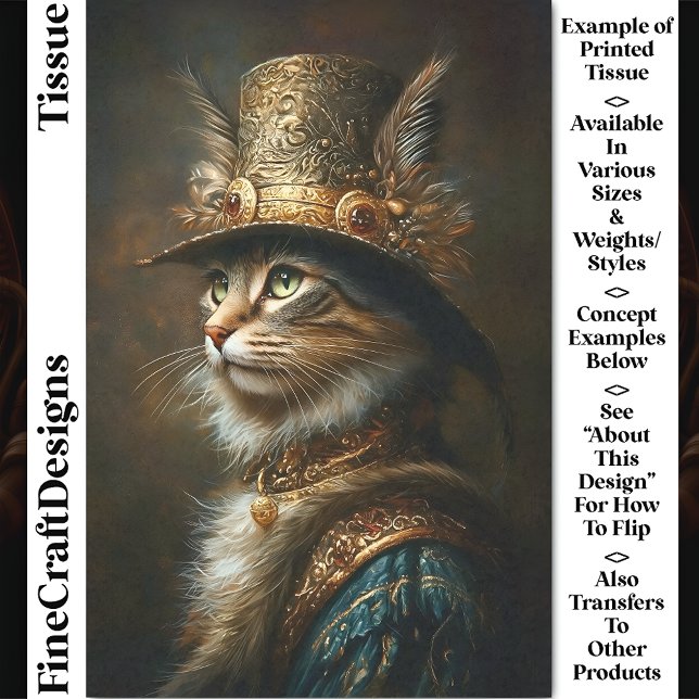 Papel De Seda Gato Steampunk Victoriano Opulento CS3 Decoupage (Subido por el creador)