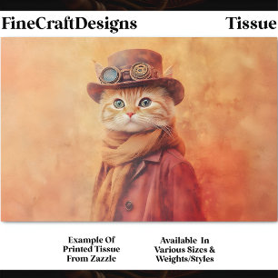Papel De Seda Gato Tabby Jengibre, Decoupage DV7L de Fondo Extra