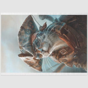 Papel De Seda Gato vestido como desenlace pirata