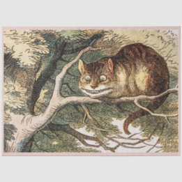Papel De Seda Gato vintage de Cheshire de Alicia en el país de l