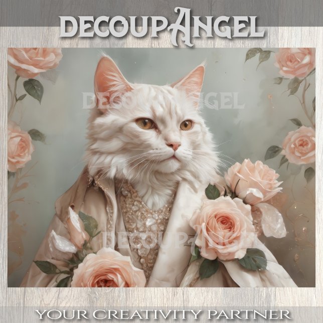 Papel De Seda Gato y Rosas románticos - Desnudar - (Subido por el creador)