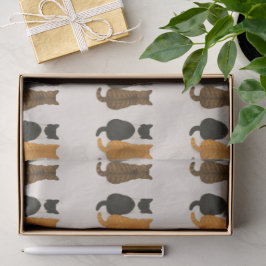 Papel De Seda Gatos adorables con minimalismo para amantes de lo