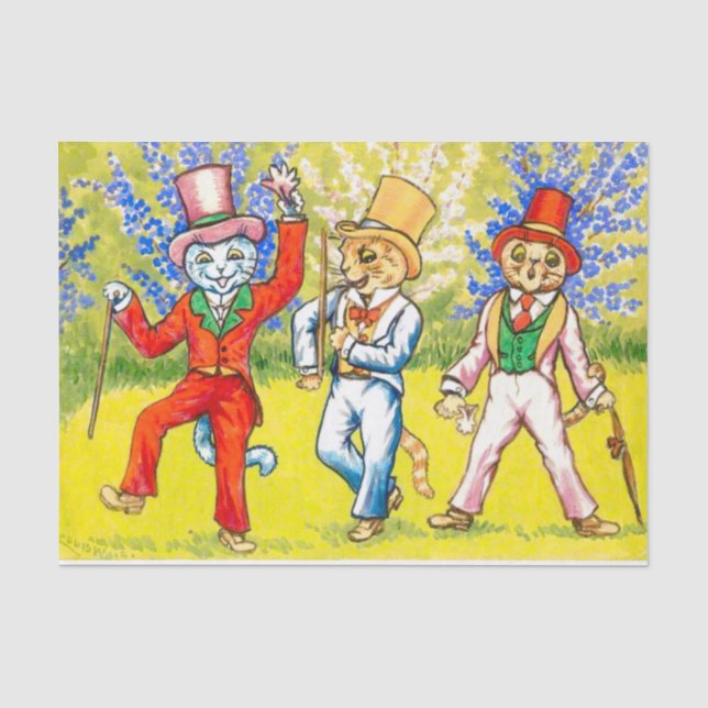 Papel De Seda Gatos bailando (Anverso)