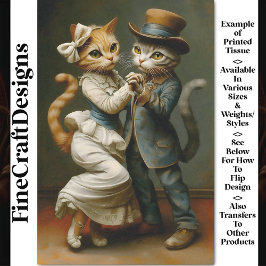 Papel De Seda Gatos bailarines elegantemente vestidos lindos BX1