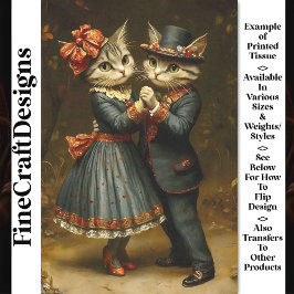 Papel De Seda Gatos bailarines vestidos, desconchable BX2 de Cot