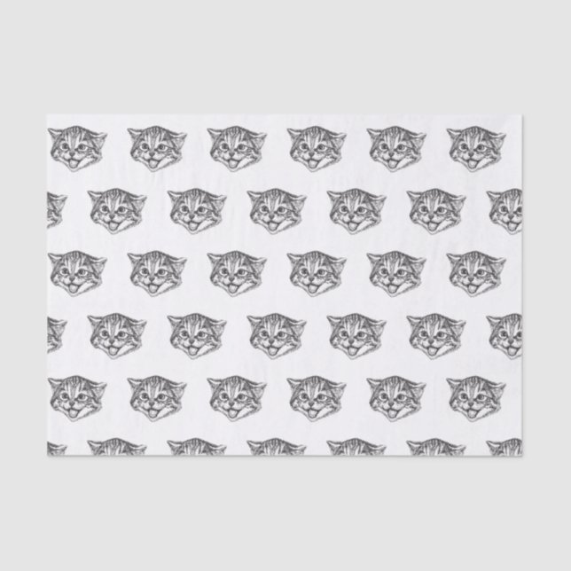 Papel De Seda Gatos blancos y negros (Anverso)
