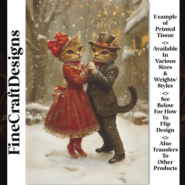 Papel De Seda Gatos De Baile Festividad Cuidadosa En La Decoupag (Subido por el creador)