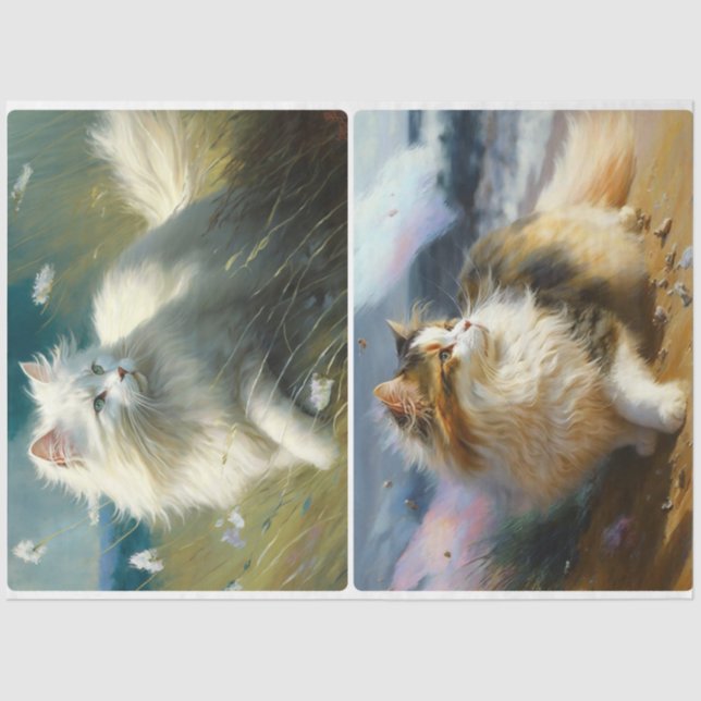 Papel De Seda Gatos del Día del Viento (Anverso)