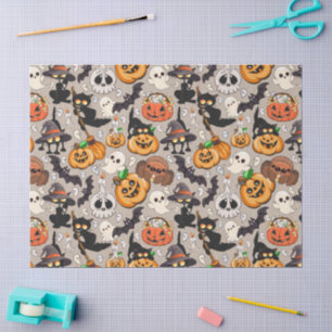 Papel De Seda Gatos divertidos de Halloween en una fiesta