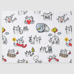 Papel De Seda Gatos divertidos, leche y magia.