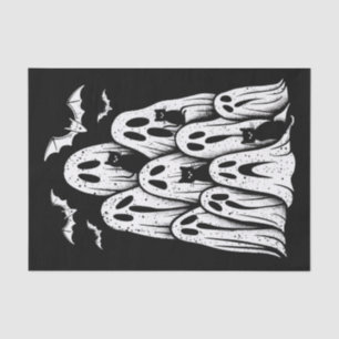 Papel De Seda Gatos Fantasmales Amantes de Halloween Otoño Tempo