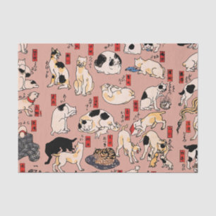 Papel De Seda gatos japoneses Ukiyo-e Funny kitty