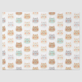 Papel De Seda Gatos Kawaii Lindos Ilustraciones Dibujadas a Mano
