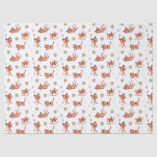 Papel De Seda Gatos Lindos y Ovillos de Hilo