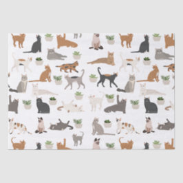 Papel De Seda Gatos Lindos y Plantas de Interior Decoupage