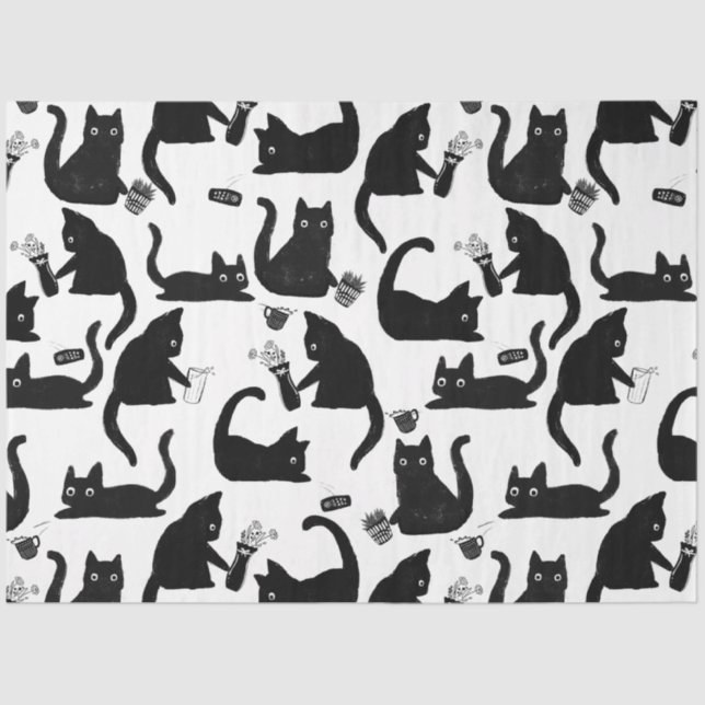 Papel De Seda Gatos malos golpeando a las cosas (Anverso)