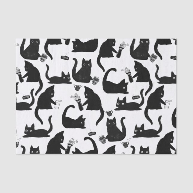 Papel De Seda Gatos malos golpeando a las cosas (Anverso)