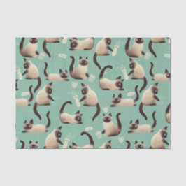 Papel De Seda Gatos malvados siameses golpean las cosas